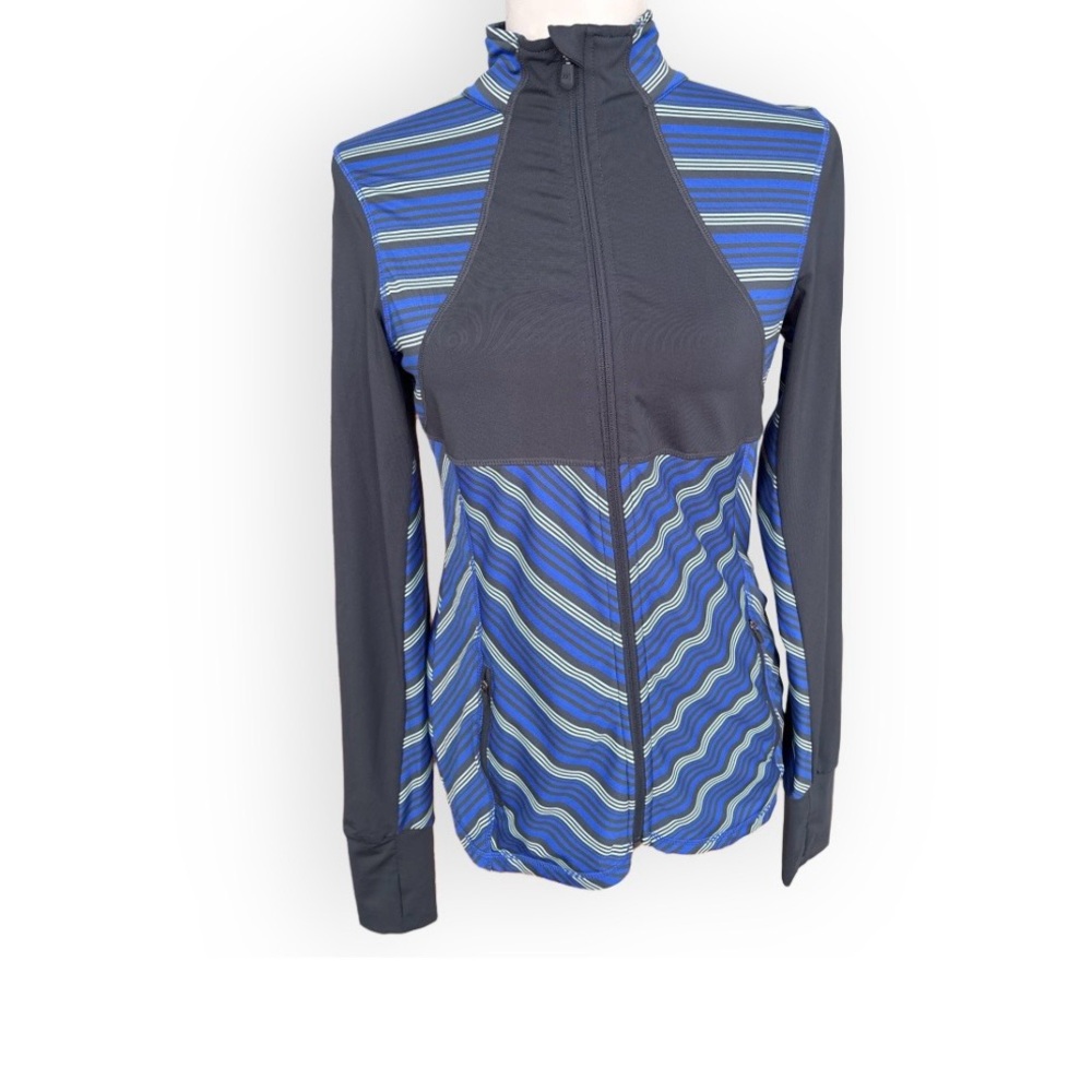 Kyodan Zip Front Running Active Jacket Blue Size S Sporty Performance Gym Ready